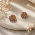 Handgemachte Ohrstecker Rosa Roségold | Polymer Clay Stecker | Eleganter Damenschmuck | Statement Ohrringe | Geschenk Frau | Golden Blush