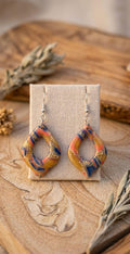 Herbst Ohrringe Handgemacht | Polymer Clay Hängeohrringe Gold | Statement Schmuck Damen | Boho Ohrringe | Geschenk Frau | Autumn Aura
