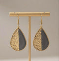Handgemachte Ohrringe Schwarz Gold | Polymer Clay Statement Hängeohrringe | Eleganter Damenschmuck | Geschenk für Sie | Midnight Gold