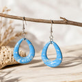 Polymer Clay Ohrringe Blau | Handgemachte Ohrhänger | Statement Schmuck | Eisblau Schimmer | Boho Geschenk für Frauen | Arctic Sky